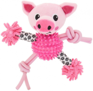 a pink pig chewie toy